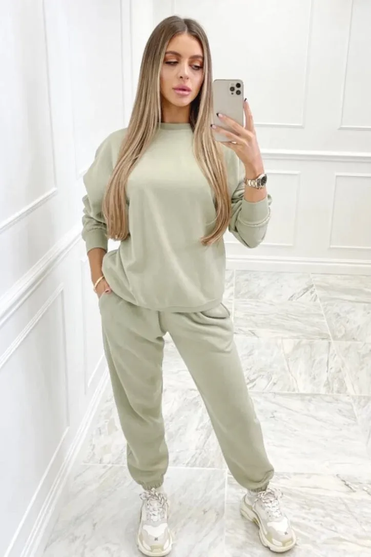 Basic sage sweater essential loungewear set