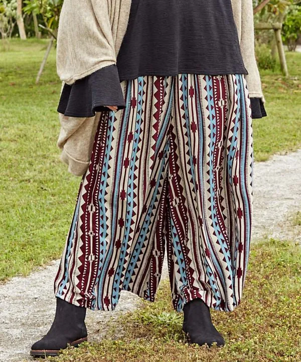 Bohemian Style Wide Leg Trousers