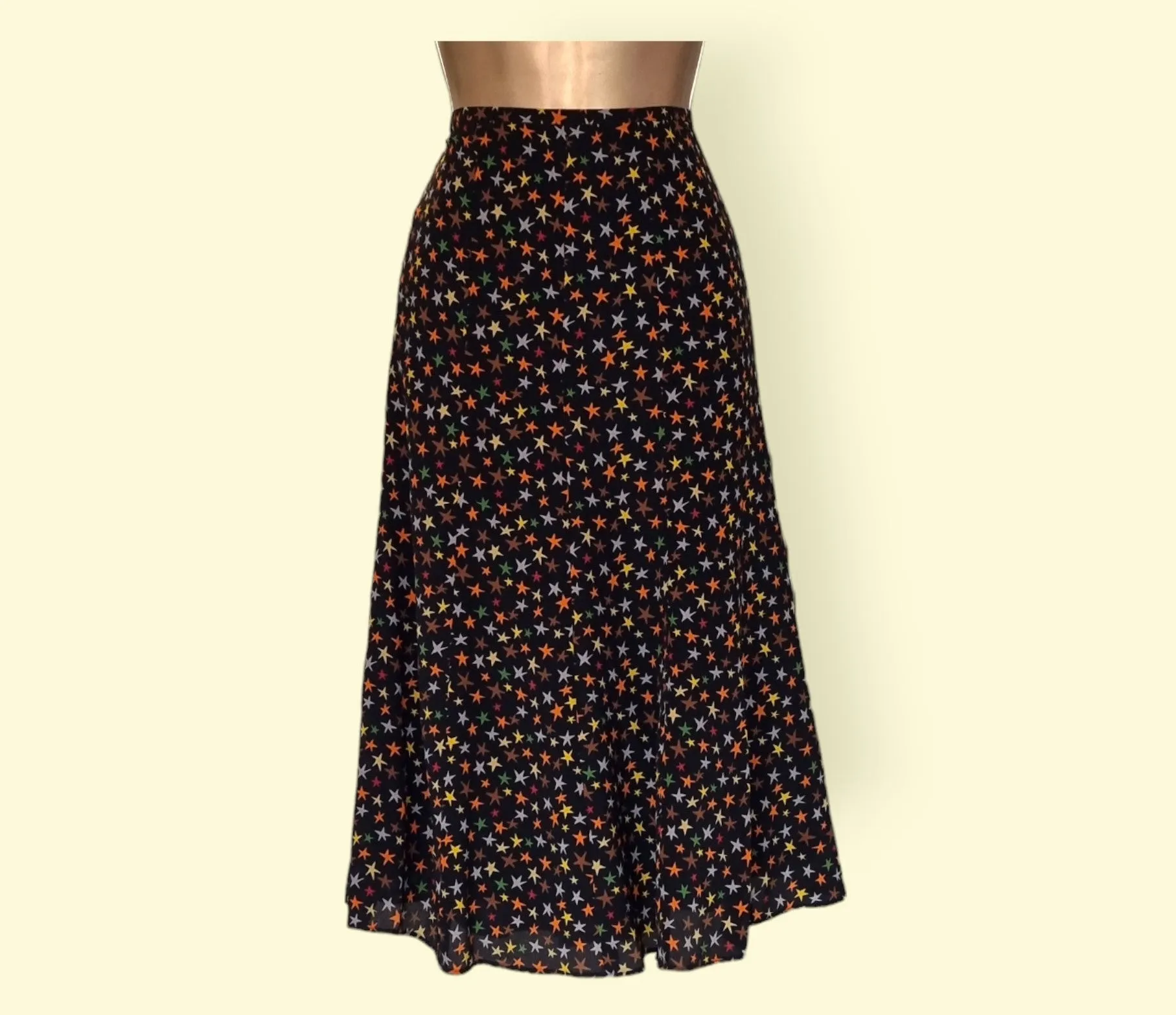 Caroline Charles London Vintage Black Silk Skirt & Top UK 16/18 US 12/14 EU 44/46