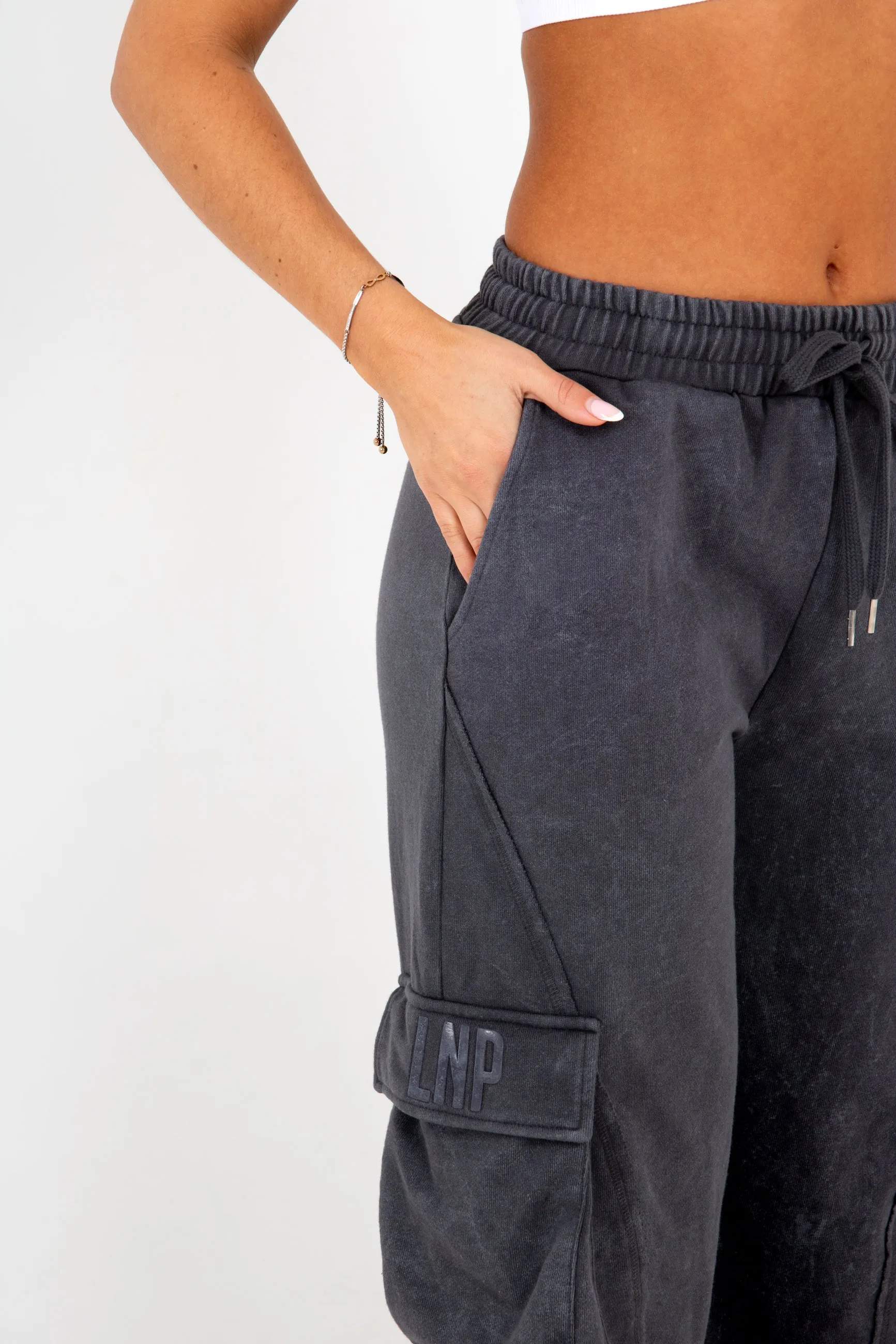 Charcoal LNP Essential Baggy Cargo Jogger