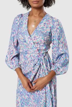 CLOSET LONDON LILAC PURPLE PRINT WRAP MINI DRESS