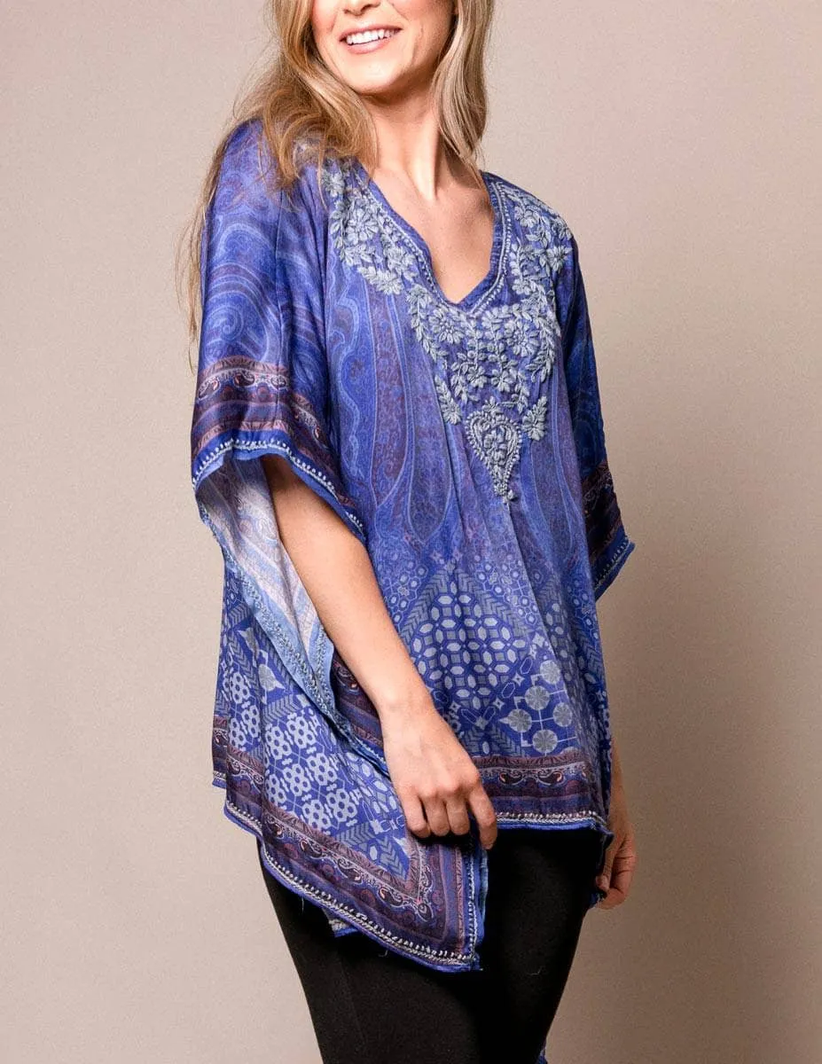 Fair Trade Flowy Tunic - Blue Violet