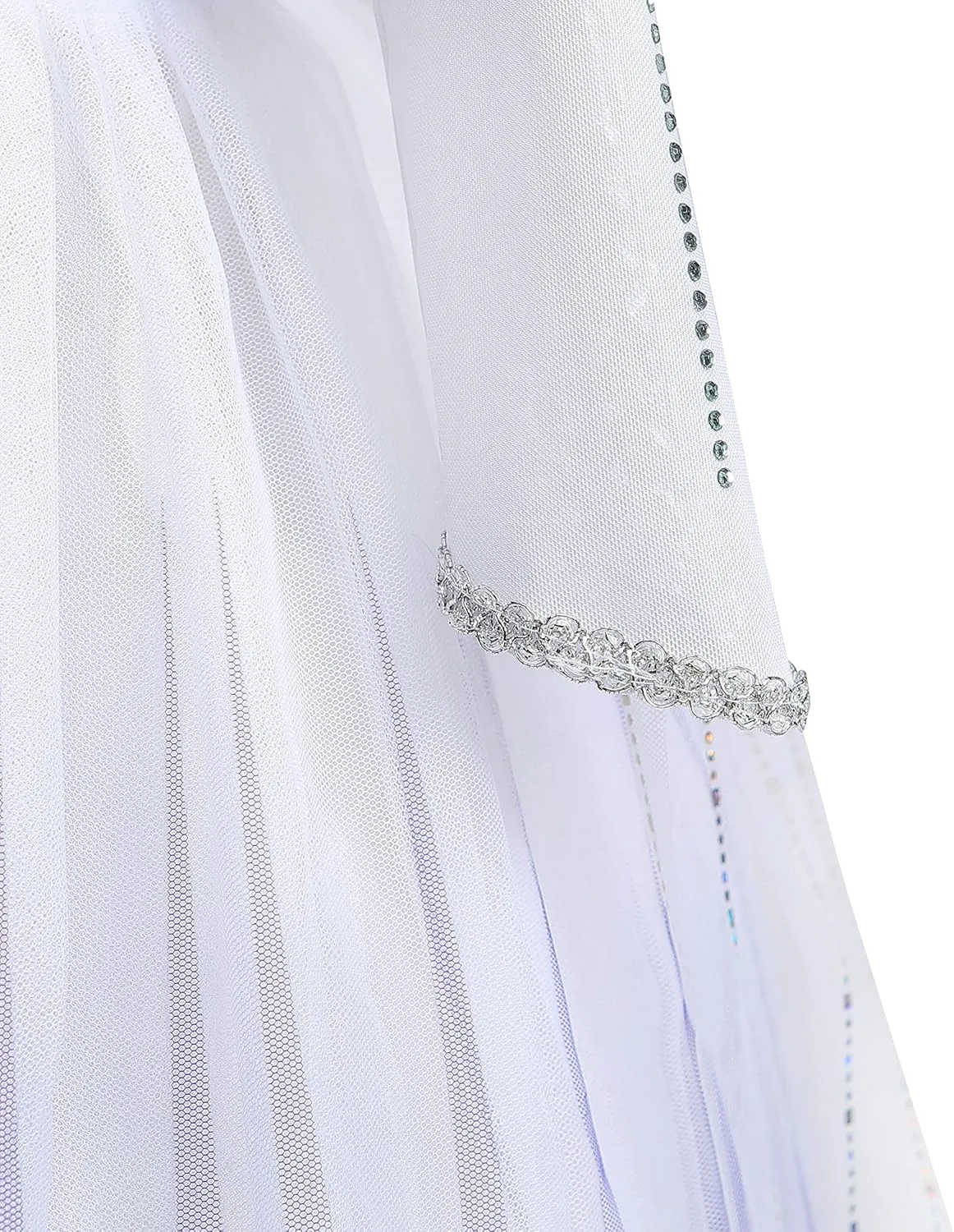 Girls Princess Costumes Snow Queen Princess Dresses Fancy Dress Up Clothes for Halloween Snow Party Cosplay, White