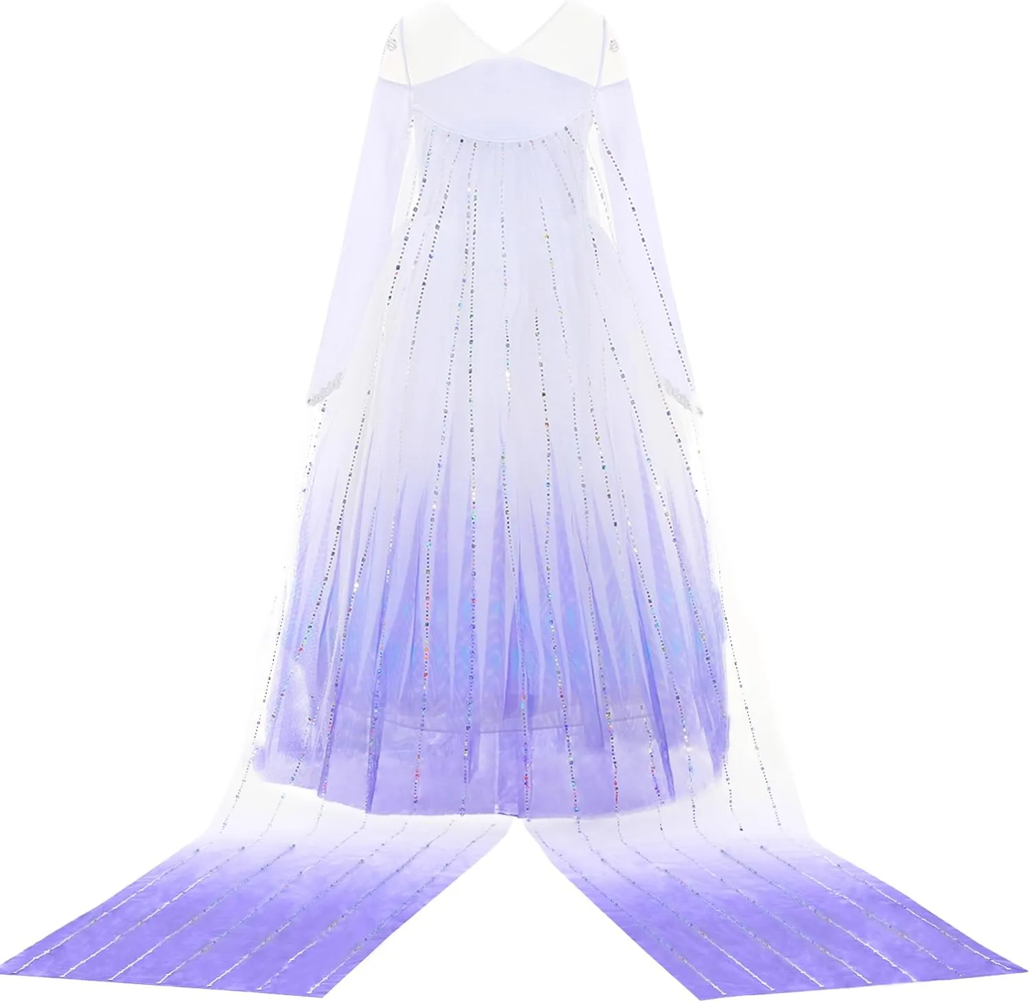 Girls Princess Costumes Snow Queen Princess Dresses Fancy Dress Up Clothes for Halloween Snow Party Cosplay, White