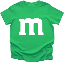 M Letter Funny Halloween Team Costume Design Gift Youth T-Shirt