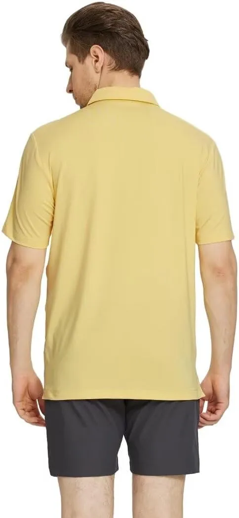 M MAELREG Golf Polo Shirts for Men Short Sleeve Dry Fit Solid Moisture Wicking Casual Performance Collared Mens Polo Shirts