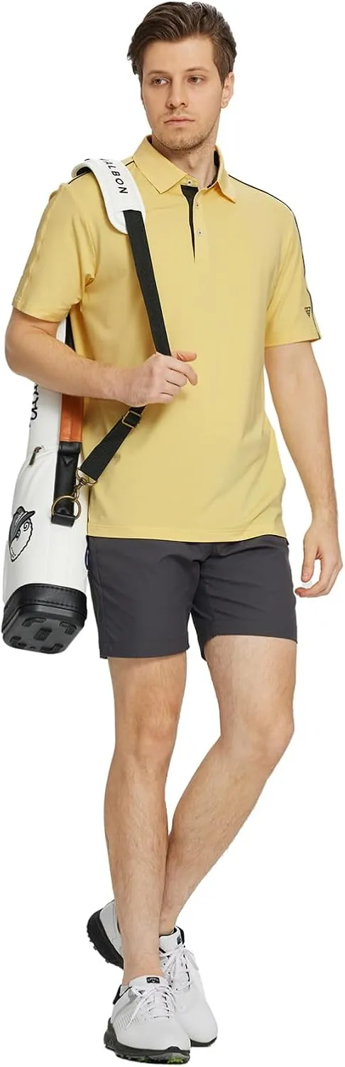 M MAELREG Golf Polo Shirts for Men Short Sleeve Dry Fit Solid Moisture Wicking Casual Performance Collared Mens Polo Shirts