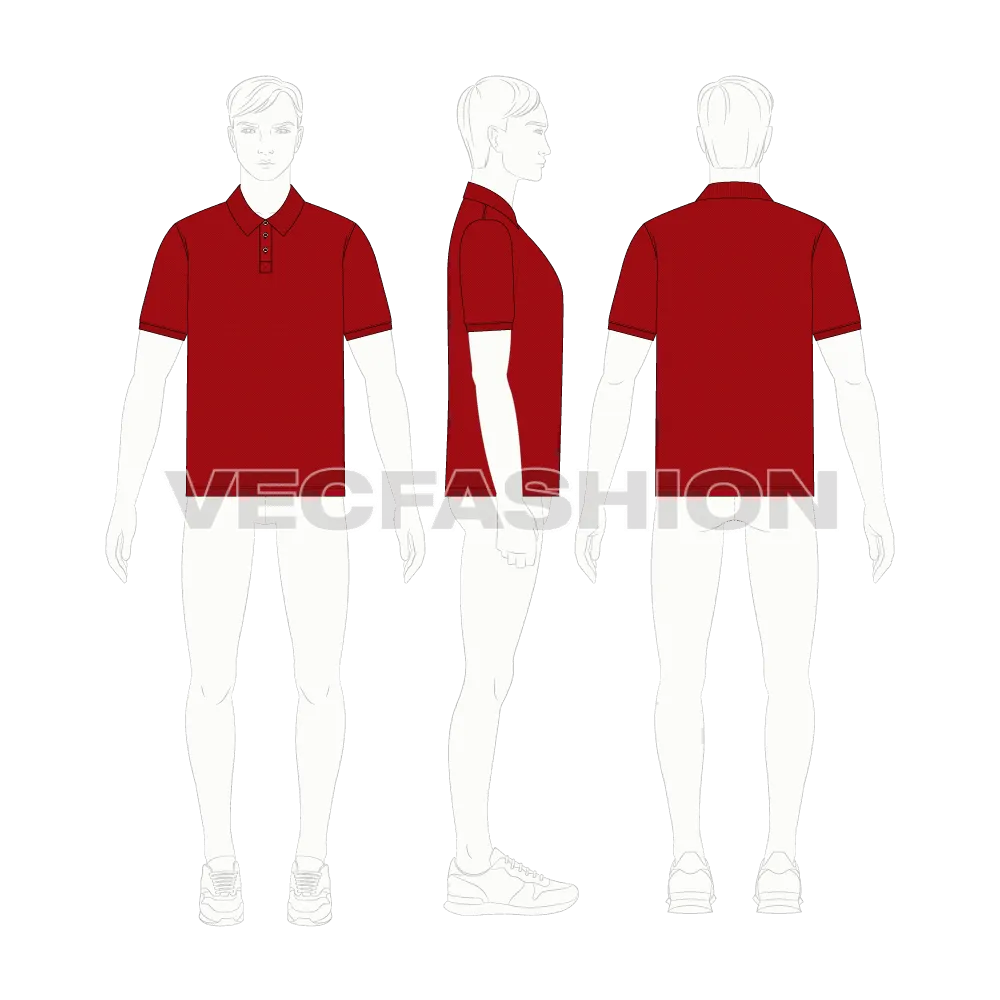 Mens Classic Red Polo Shirt