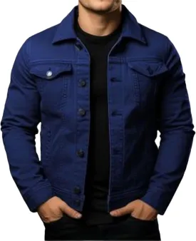Mens Denim Jacket Lightweight Casual Lapel Button Down Cozy Shirts Jackets Fall Winer Cargo Jean Jacket with Pocket