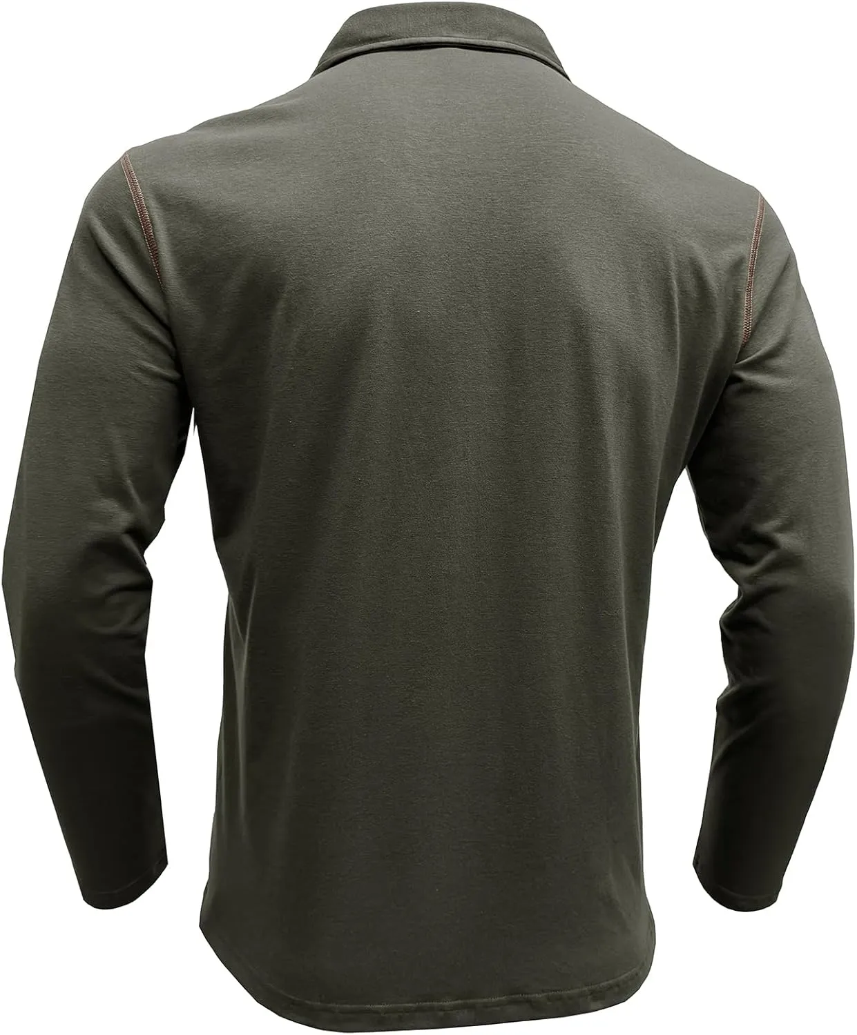 Men's Long Sleeve Polo Shirts, Casual Business Cotton Blend Thermal Button Down Golf Shirt with Pocket