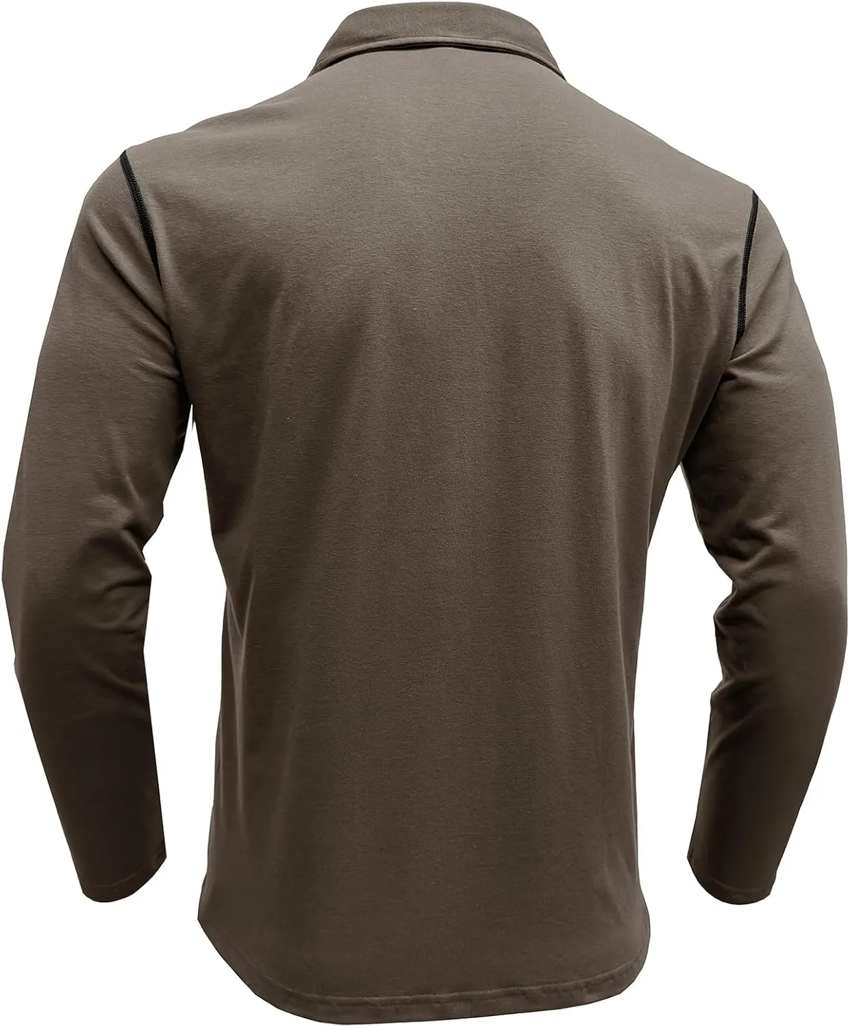 Men's Long Sleeve Polo Shirts, Casual Business Cotton Blend Thermal Button Down Golf Shirt with Pocket