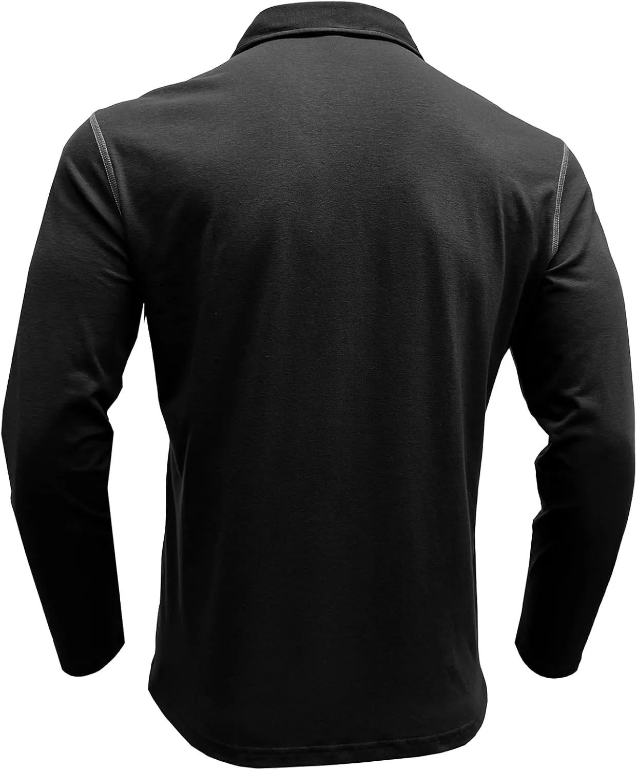 Men's Long Sleeve Polo Shirts, Casual Business Cotton Blend Thermal Button Down Golf Shirt with Pocket