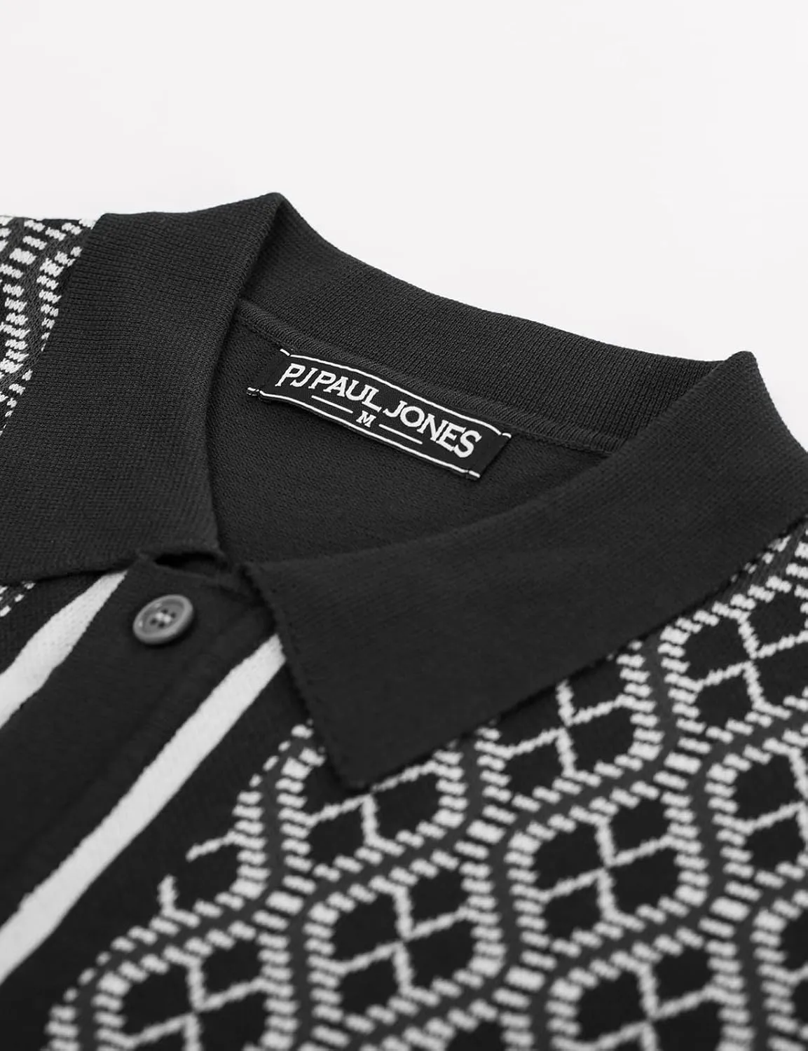 PJ PAUL JONES Men's Polo Shirts 70s Vintage Shirts Contrast Knitted Polo Shirts