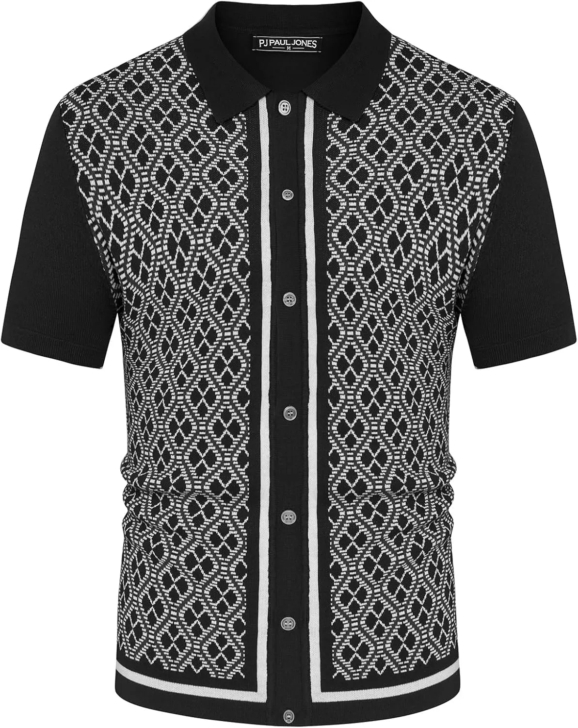 PJ PAUL JONES Men's Polo Shirts 70s Vintage Shirts Contrast Knitted Polo Shirts