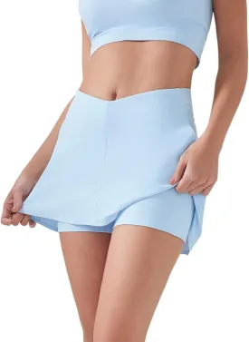 Pleated Tennis Skirt with Pockets for Woman Quick Dry Athletic Skirts with Shorts Crossover Activewear Golf Skorts