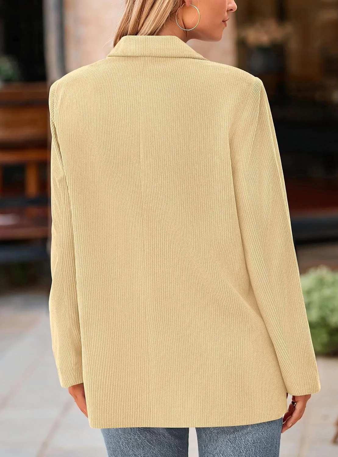 PRETTYGARDEN Women's Winter Corduroy Blazers Jackets Dressy Casual Ribbed Long Sleeve Lapel Fashion Work Business Outerwear