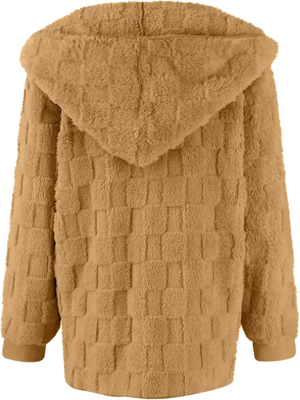 Sherpa Jacket Women Fuzzy Open Front Fleece Lined Jackets Soft Warm Hooded Cardigan Sweater Winter Coat with Pockets