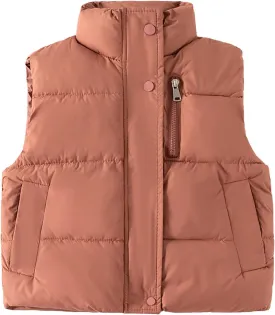 Toddler Boys Girls Quilted Bubble Puffer Vest Winter Coat Sleeveless Down Coat Standing Collar Baby Padded Waistcoat