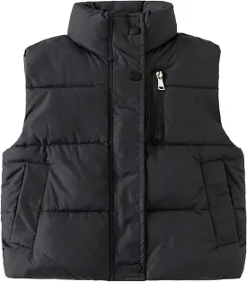 Toddler Boys Girls Quilted Bubble Puffer Vest Winter Coat Sleeveless Down Coat Standing Collar Baby Padded Waistcoat