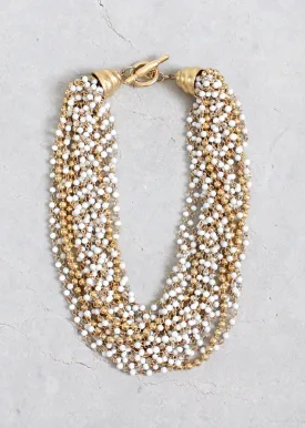 Vintage Beaded Multi-strand Choker Necklace
