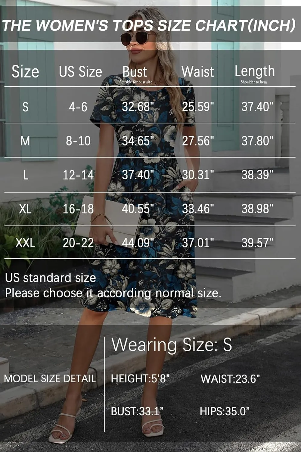 Women's Empire Waist Pleated Dress Flowy Casual Knee Length Short Sleeve Dresses with Pockets 2025