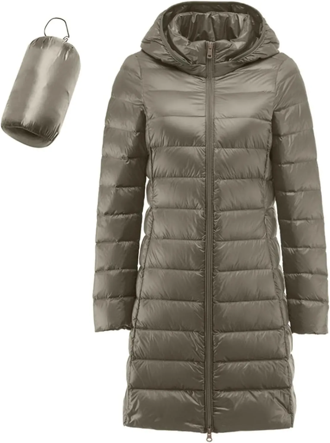 Women's Long Down Jacket Lightweight Packable Travel 2023 Fall Winter Puffer Jackets Slim Fit Casual Warm Duck Down Coat