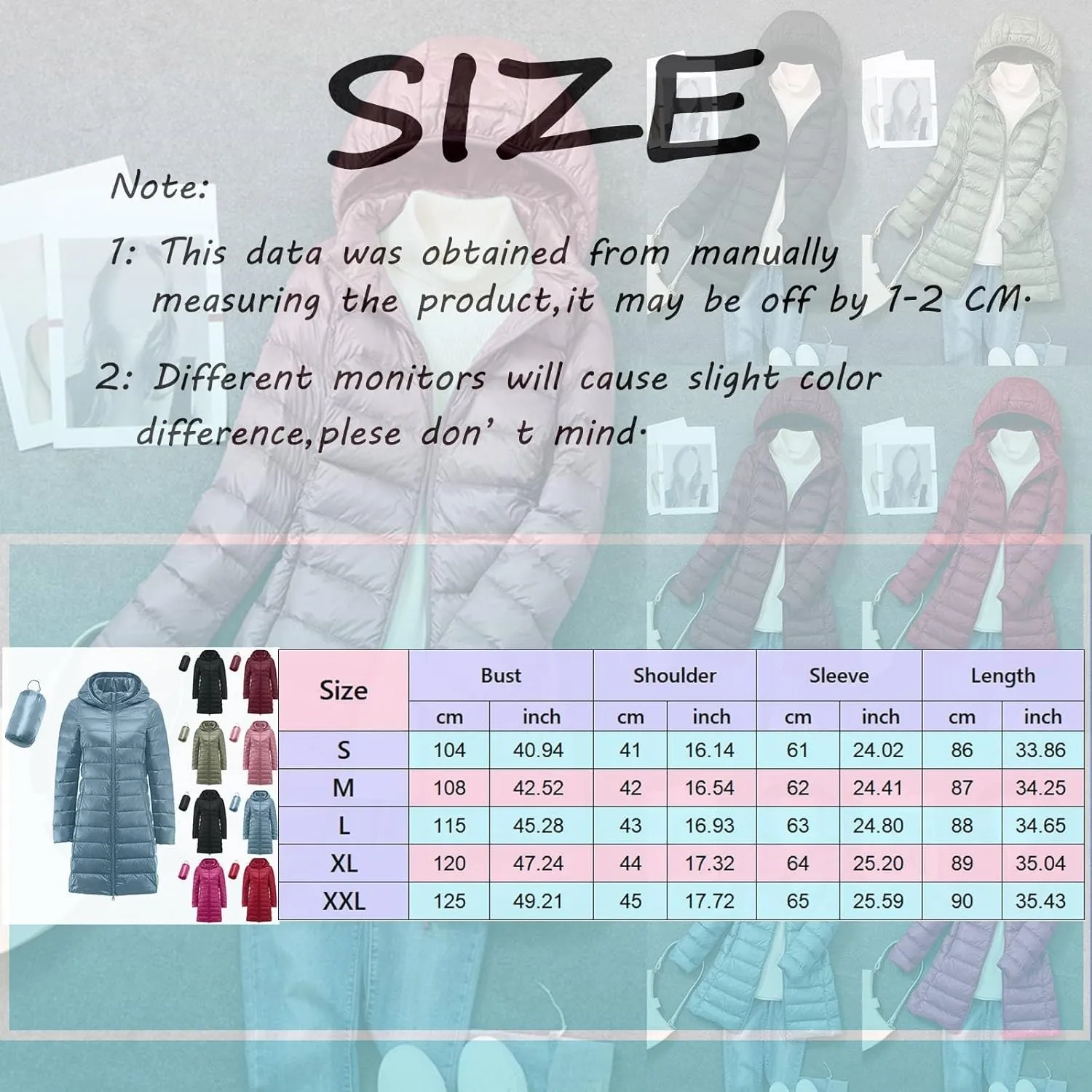 Women's Long Down Jacket Lightweight Packable Travel 2023 Fall Winter Puffer Jackets Slim Fit Casual Warm Duck Down Coat