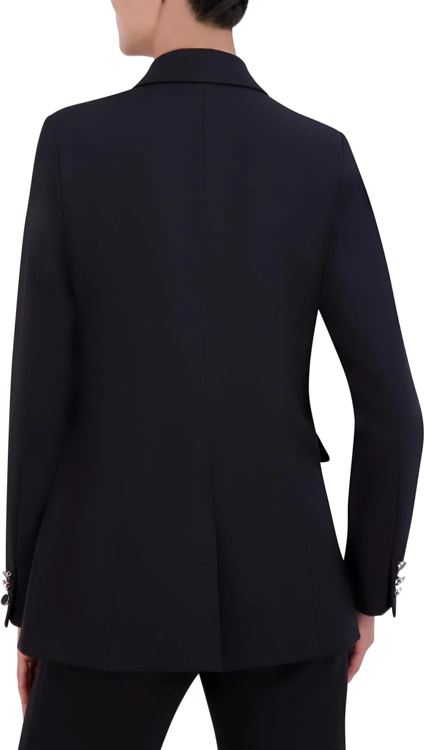 Women's Long Sleeve V Neck Double Breasted Blazer