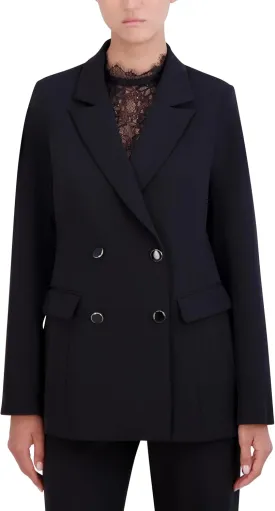Women's Long Sleeve V Neck Double Breasted Blazer